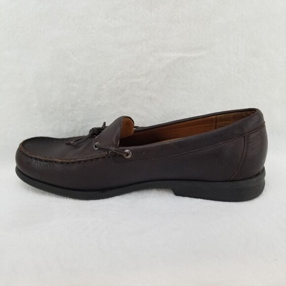 ✅Men\'s 13 The Walking Company Rex Moc Toe Brown Leather Loafers Casual Comfort main image 7